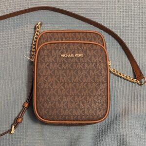 Michael Kors Brown Belt Bag with Gold Accents